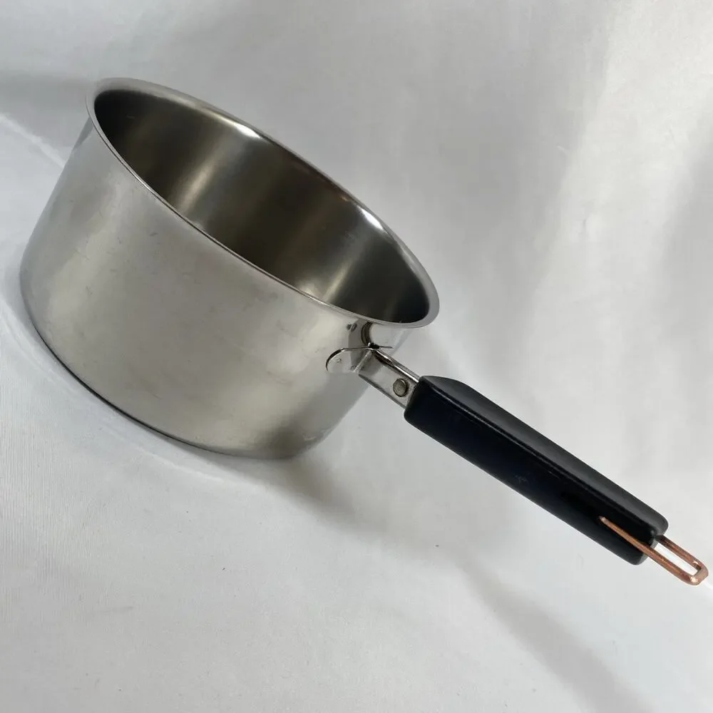 Set of 3 Revere Ware COPPER CORE Designers Group Saucepans & Stockpot No Lids